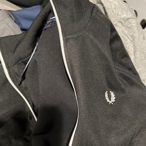Mens Fred Perry Taped Track Jacket Black Size Medium